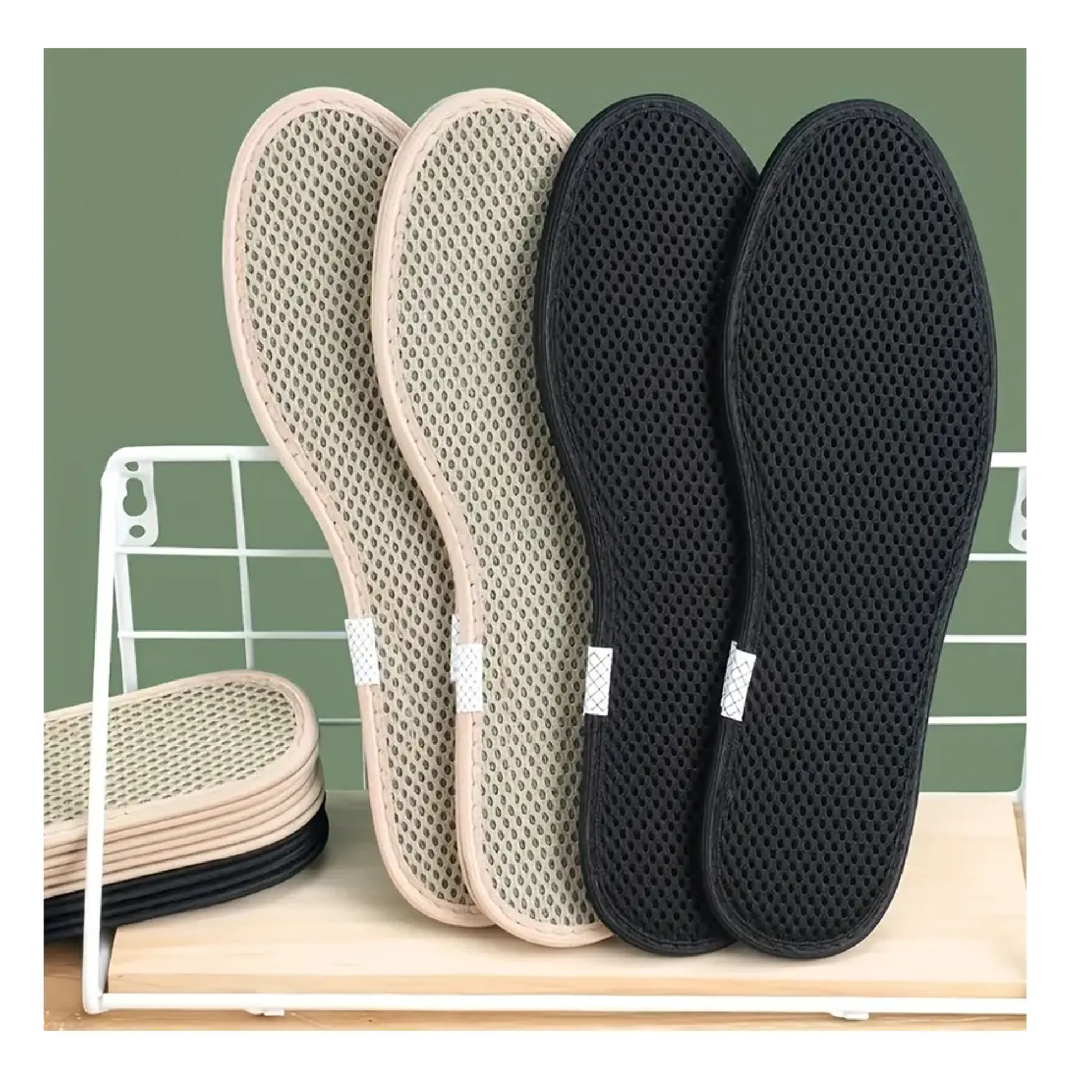 1 Pair, Bamboo Charcoal Anti-odour And Deodorant Insoles Sandwich Mesh Absorbent And Breathable Comfortable Shoe Pads Sole