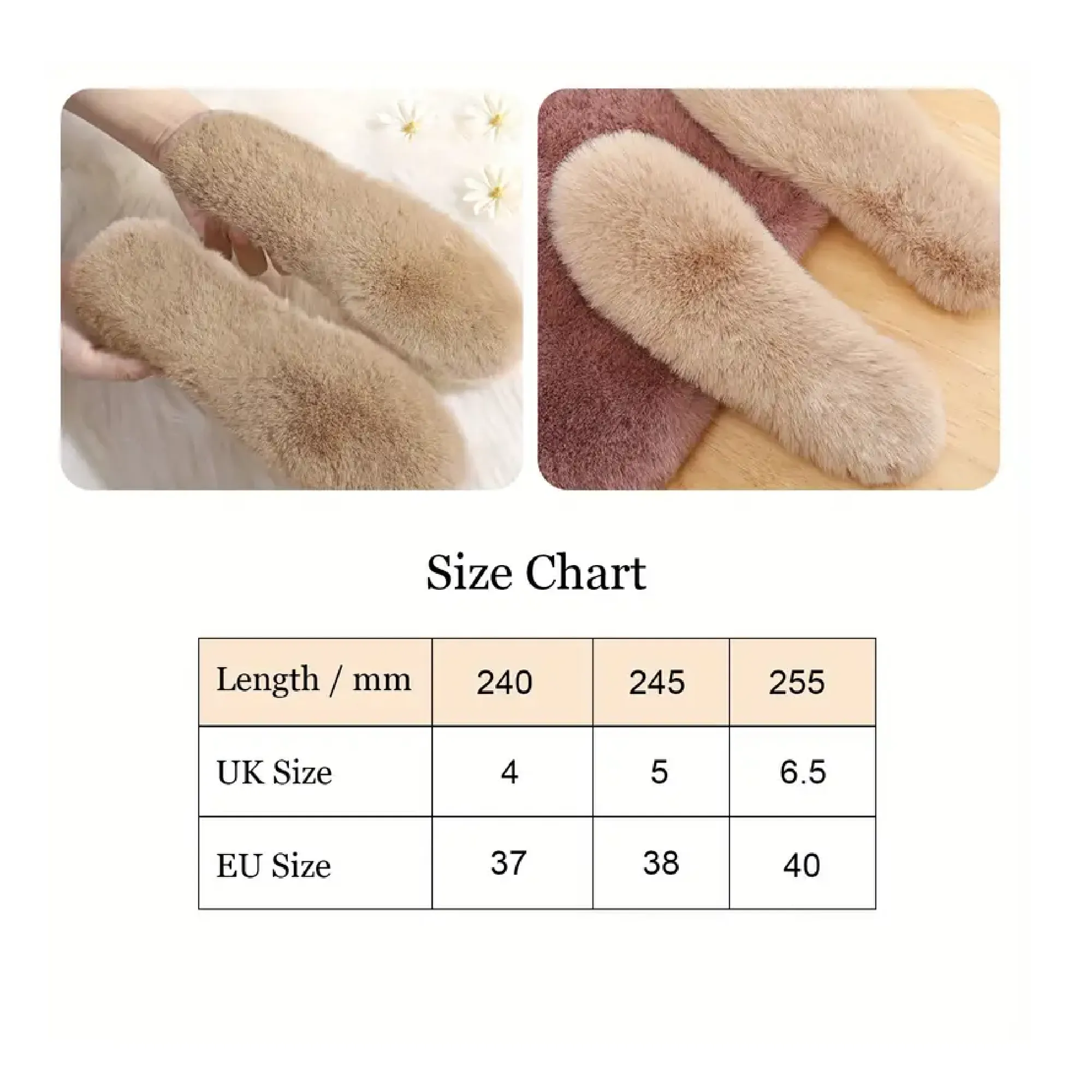 2 Pairs Faux Sheepskin Fluffy Warm Insoles For Winter, Comfortable Breathable Pads For Women & Men