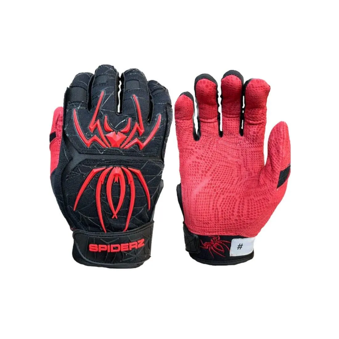 2024 Spiderz ENDITE Batting Gloves: Black / Red