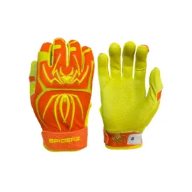 2024 Spiderz ENDITE Batting Gloves: Orange /Yellow