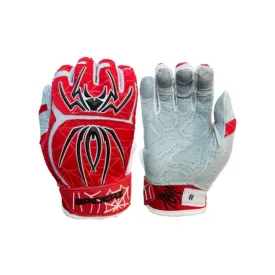 2024 Spiderz ENDITE Batting Gloves: Red/Black/White