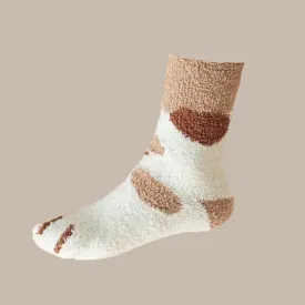 3 Pairs Women's Animal Paw Stripe Sock