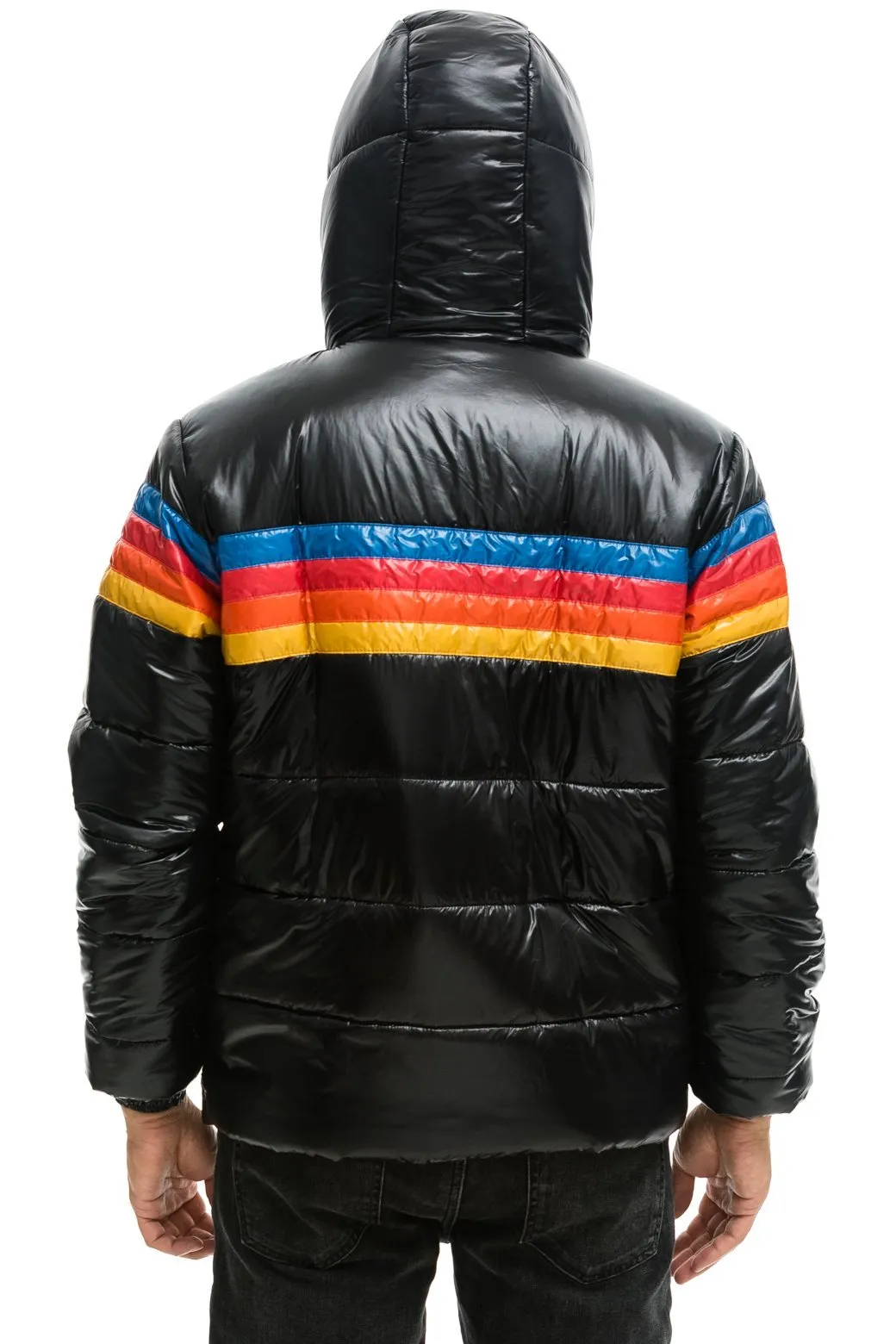 4 STRIPE LUXE TREKKER JACKET - GLOSSY BLACK