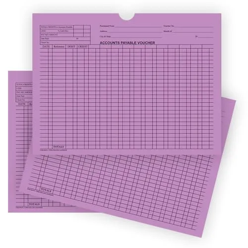 Accounts Payable Voucher Jackets - Colorful Large 12" × 9" Size, 32# Kraft Paper - Organize Invoices, Statements, Receipts - Unwrapped (500/Pack)