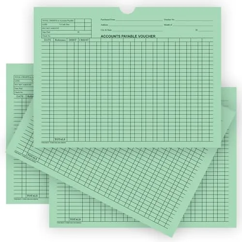 Accounts Payable Voucher Jackets - Colorful Large 12" × 9" Size, 32# Kraft Paper - Organize Invoices, Statements, Receipts - Unwrapped (500/Pack)