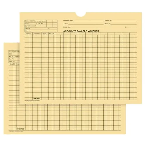 Accounts Payable Voucher Jackets - Colorful Large 12" × 9" Size, 32# Kraft Paper - Organize Invoices, Statements, Receipts - Unwrapped (500/Pack)