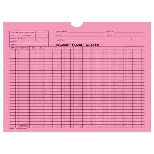 Accounts Payable Voucher Jackets - Colorful Large 12" × 9" Size, 32# Kraft Paper - Organize Invoices, Statements, Receipts - Unwrapped (500/Pack)