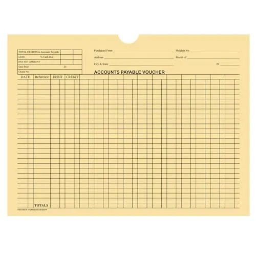 Accounts Payable Voucher Jackets - Colorful Large 12" × 9" Size, 32# Kraft Paper - Organize Invoices, Statements, Receipts - Unwrapped (500/Pack)