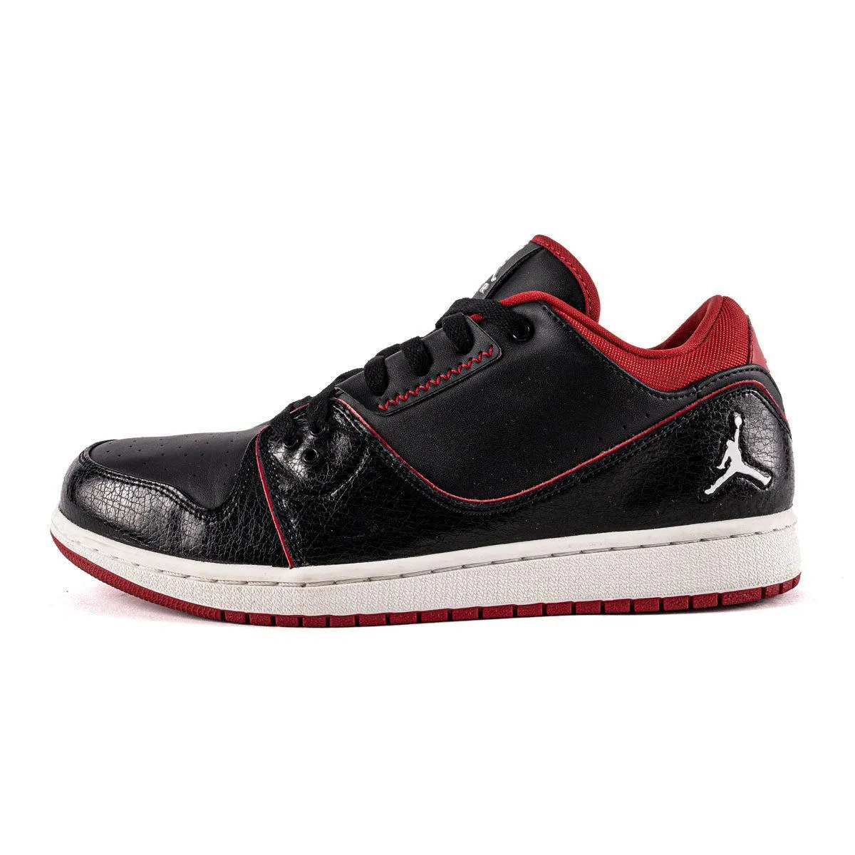 Air Jordan 1 Flight 2 Low-Top Sneakers Leather Black Colour For Men