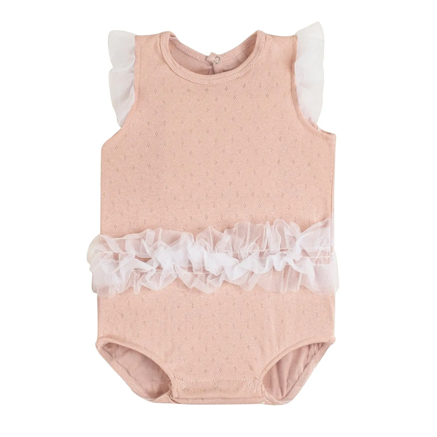 Baby Moo Little Frilly Princess Gift Set 3 Piece With Bodysuit, Socks And Headband - Peach