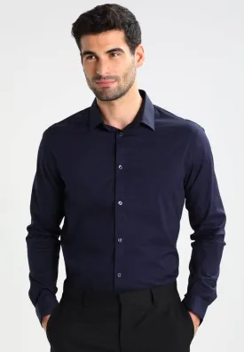 Blue Cotton Slim Fit Casual Shirt