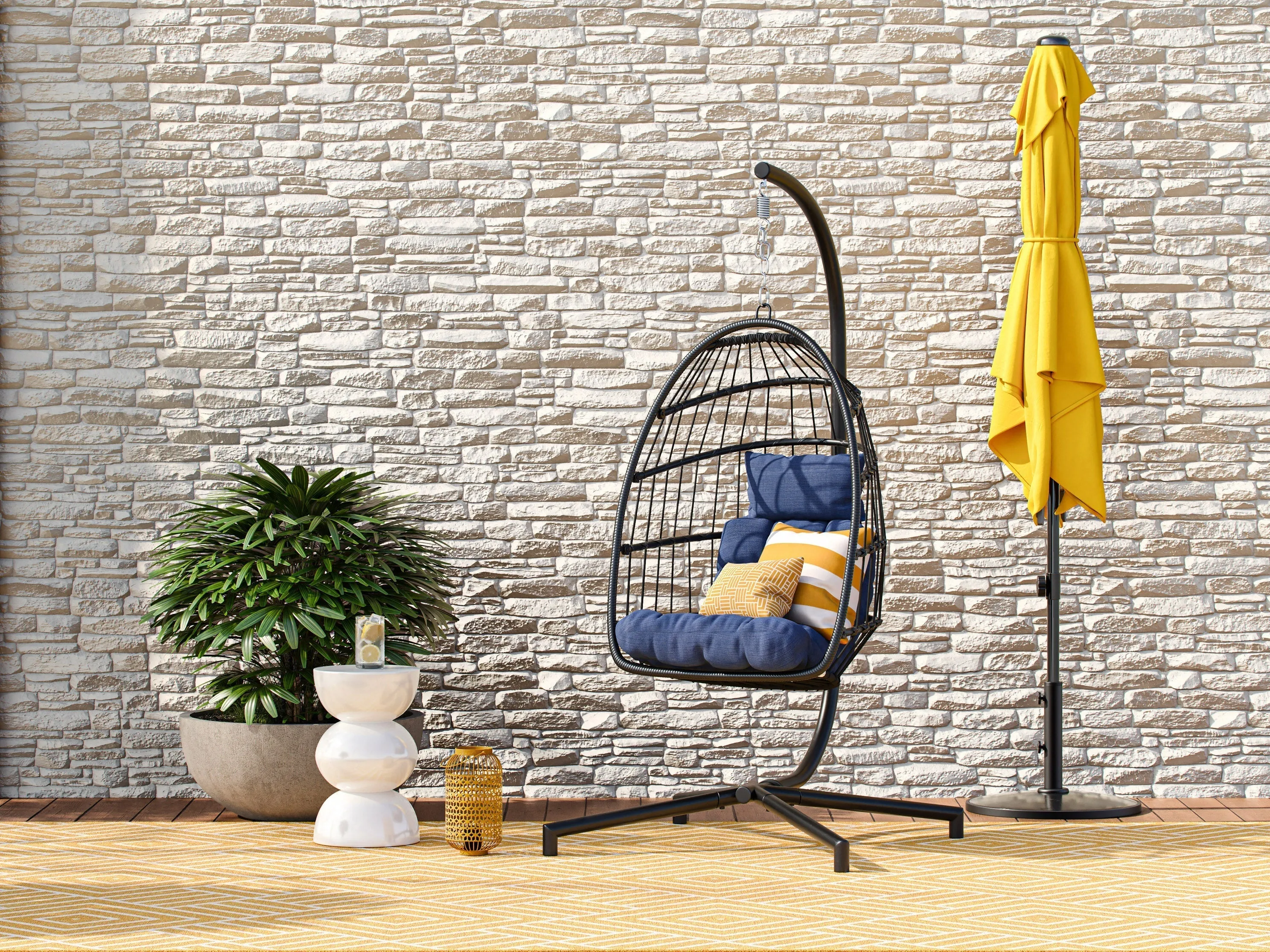 Blue Hanging Egg Chair