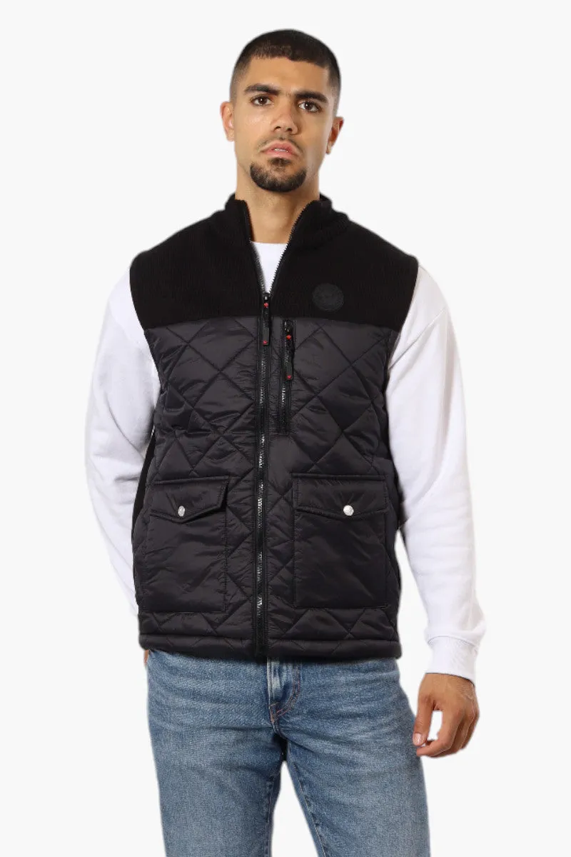 Canada Weather Gear Sweater Knit Polyfill Puffer Vest - Black