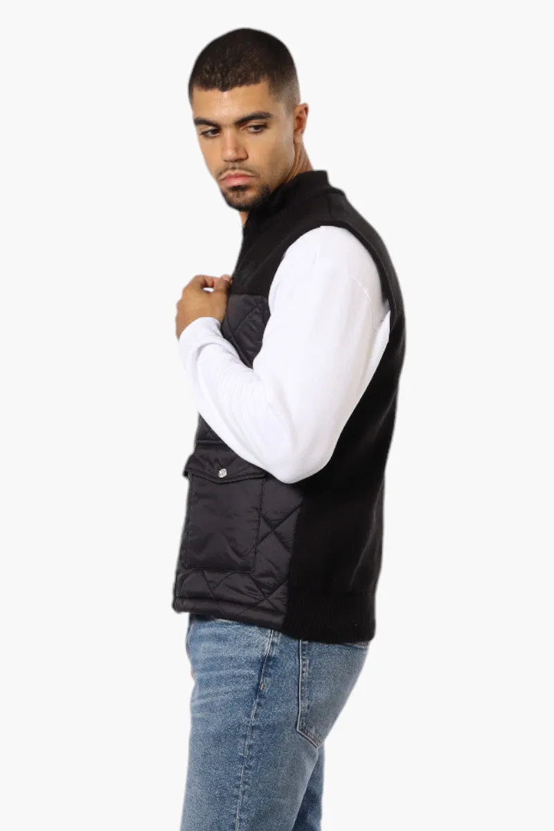 Canada Weather Gear Sweater Knit Polyfill Puffer Vest - Black