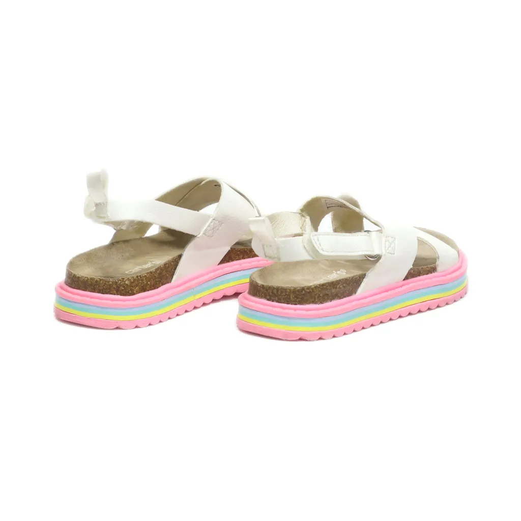 Carter'S Cindy Flat Sandals Leather White Colour For Kids