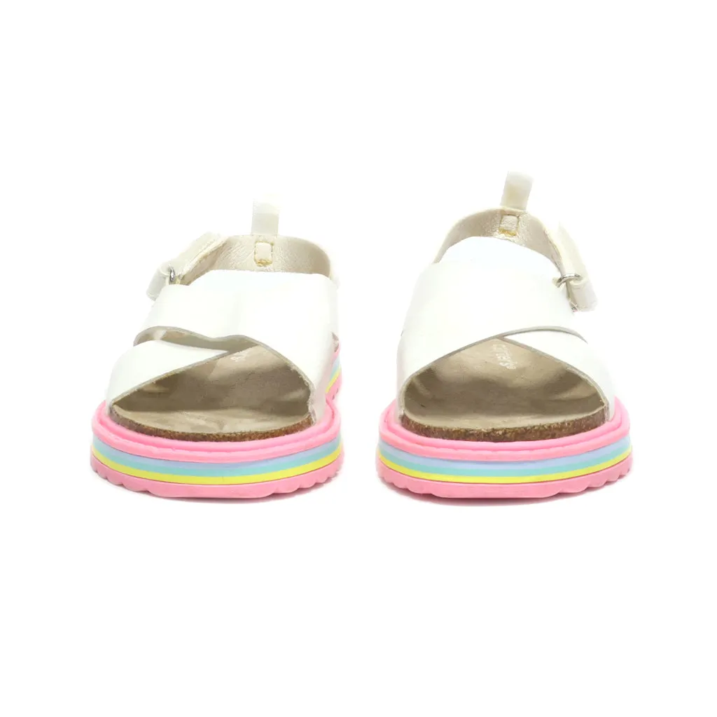 Carter'S Cindy Flat Sandals Leather White Colour For Kids