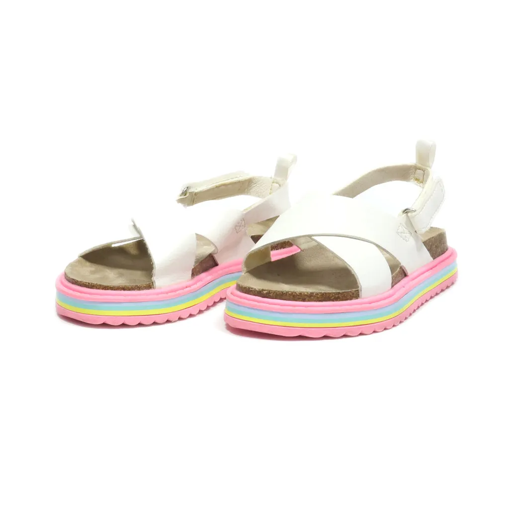 Carter'S Cindy Flat Sandals Leather White Colour For Kids