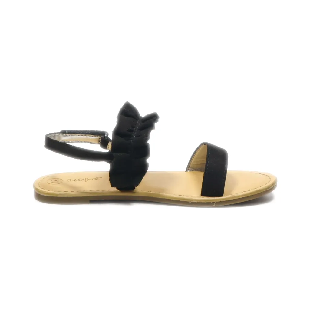 Cat & Jack Flat Sandals Suede Black Colour For Kids