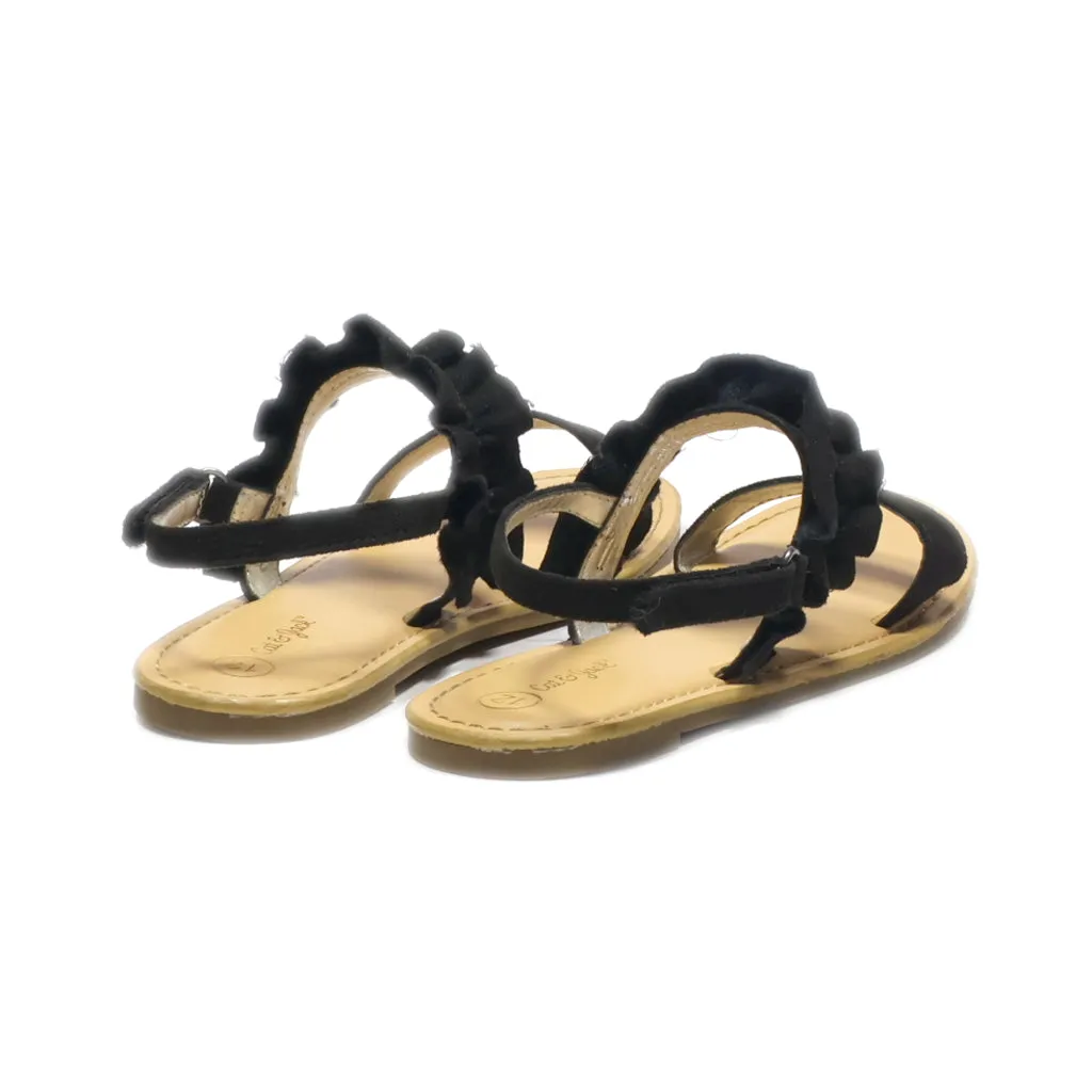 Cat & Jack Flat Sandals Suede Black Colour For Kids