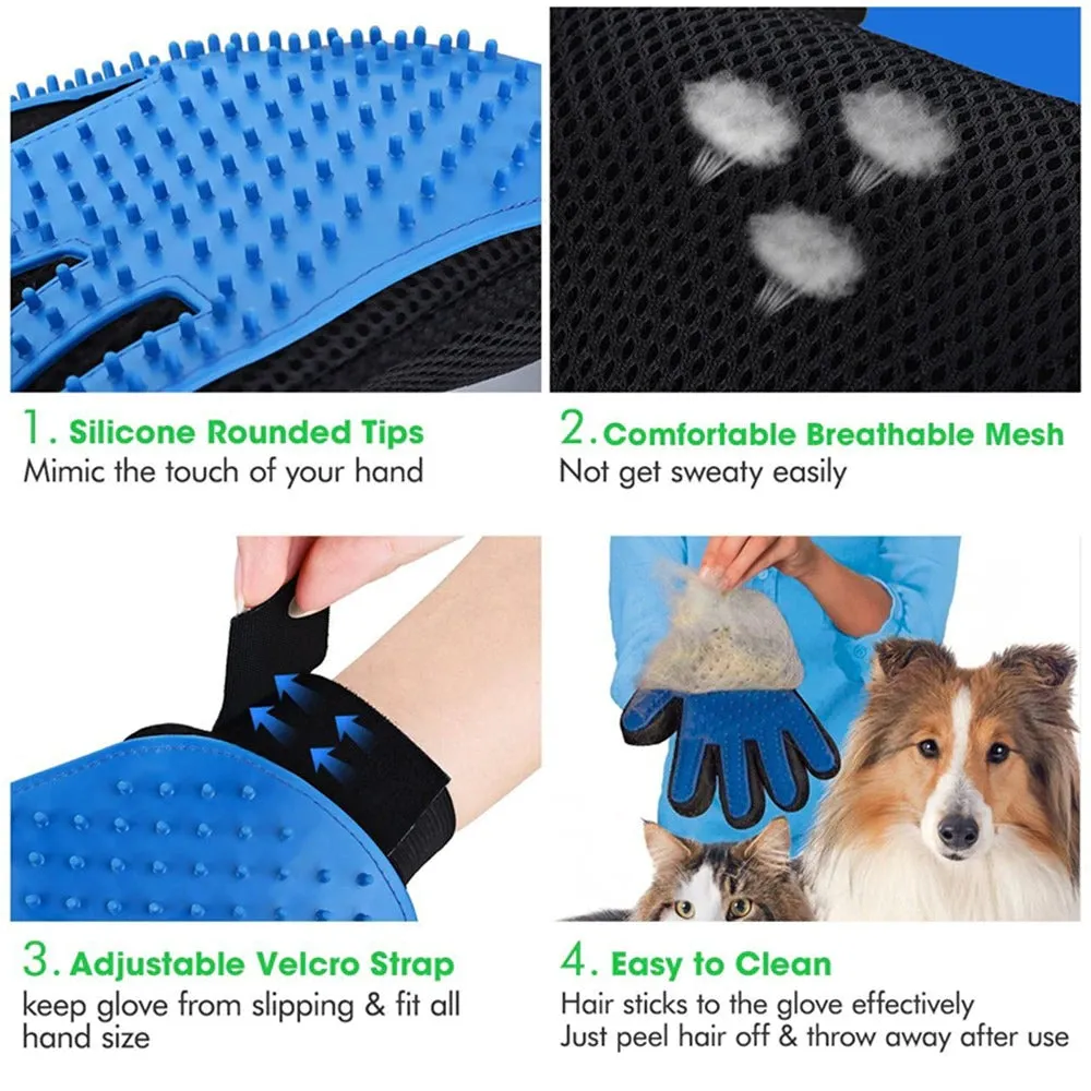 Cat grooming glove for Pet Hair Deshedding Dog Cleaning Massage Glove Comb