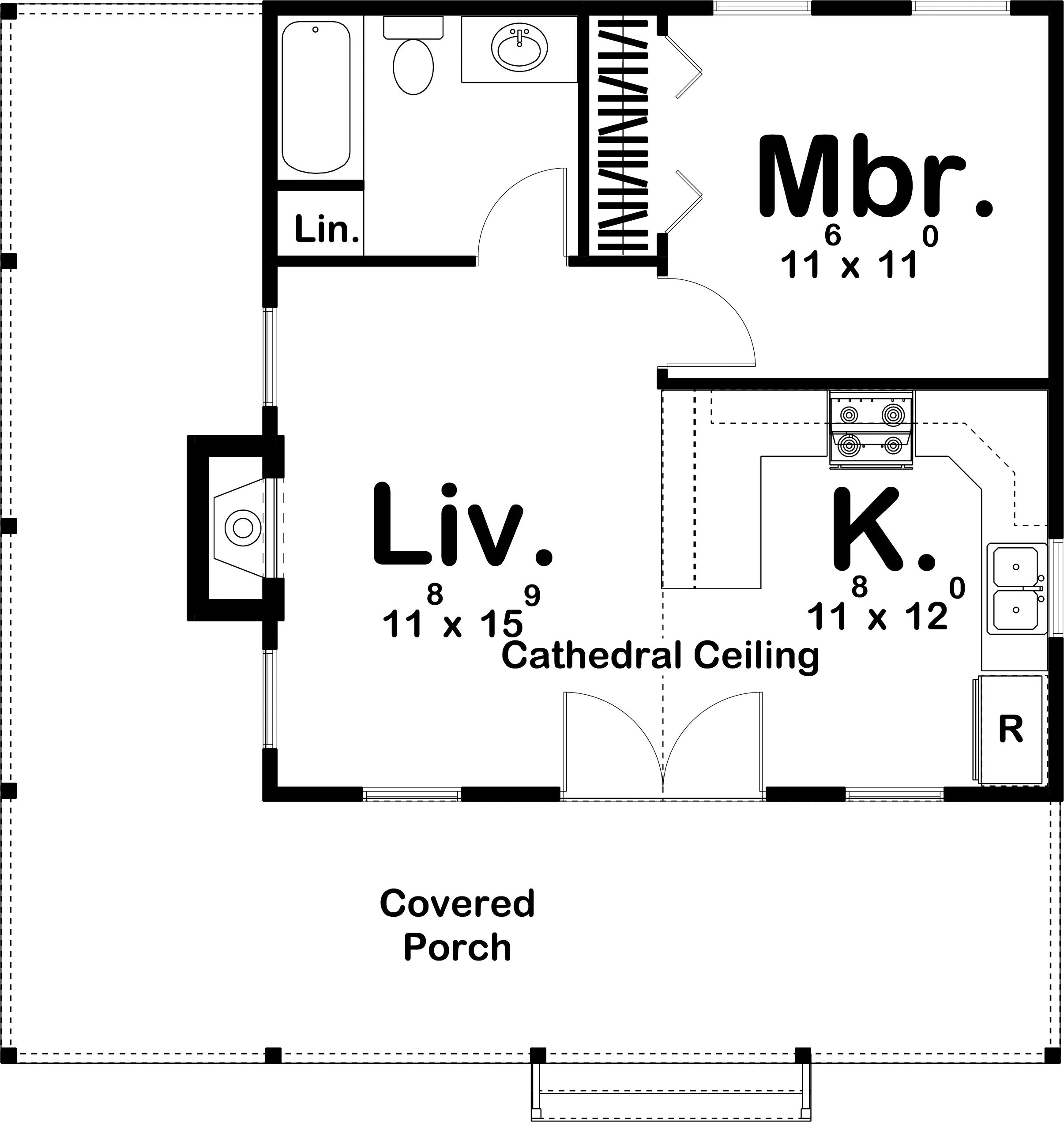 Charming 576 sq ft home with cozy wraparound porch Perfect comfort for small family.