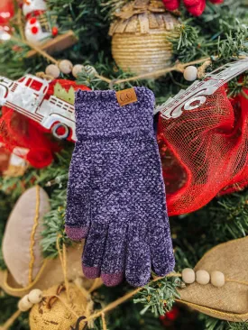 Chenille Purple CC Gloves