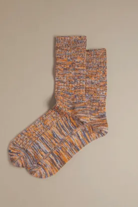 Chunky Wool Boot Socks | Marbled Orange