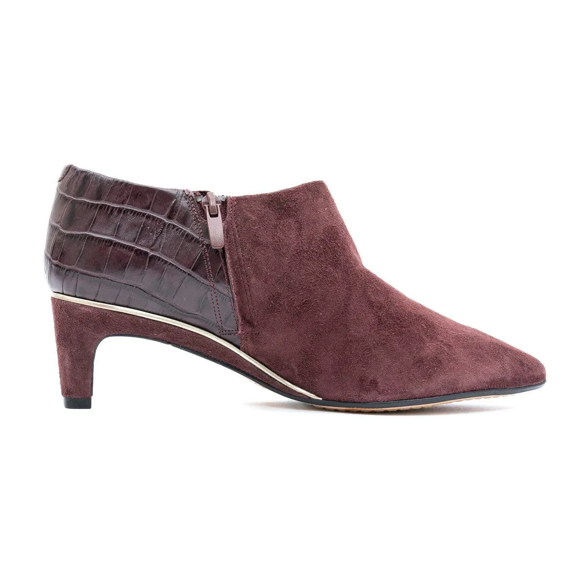 Clarks Ankle Boots Leather Burgundy Colour For Women