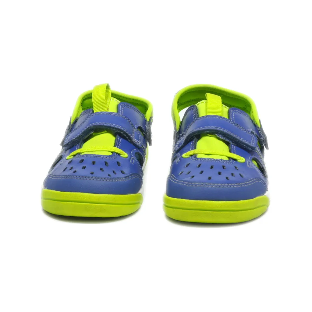 Clarks Flat Sandals Leather Blue Colour For Kids