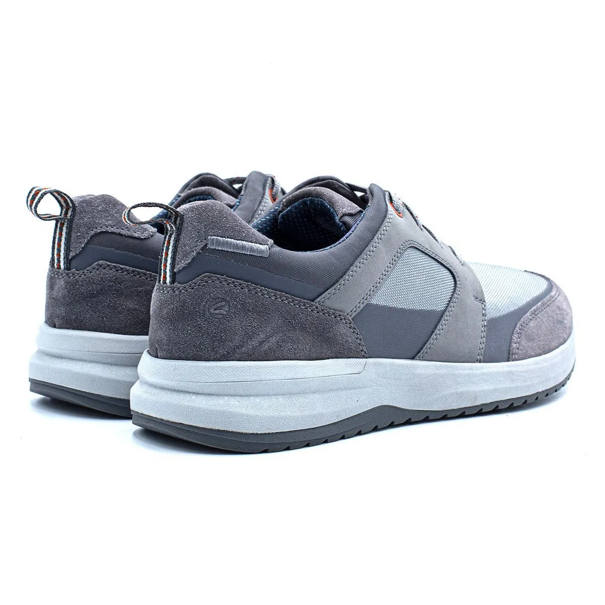 Clarks Wellman Lace Low-Top Sneakers Suede Grey Colour For Men