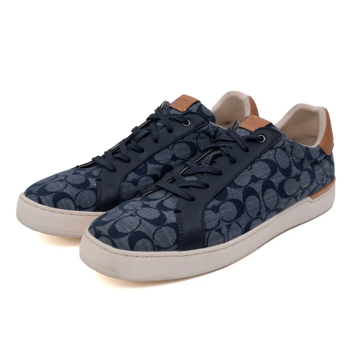 Coach Signature Line Low-Top Sneakers Fabric Blue Colour For Men