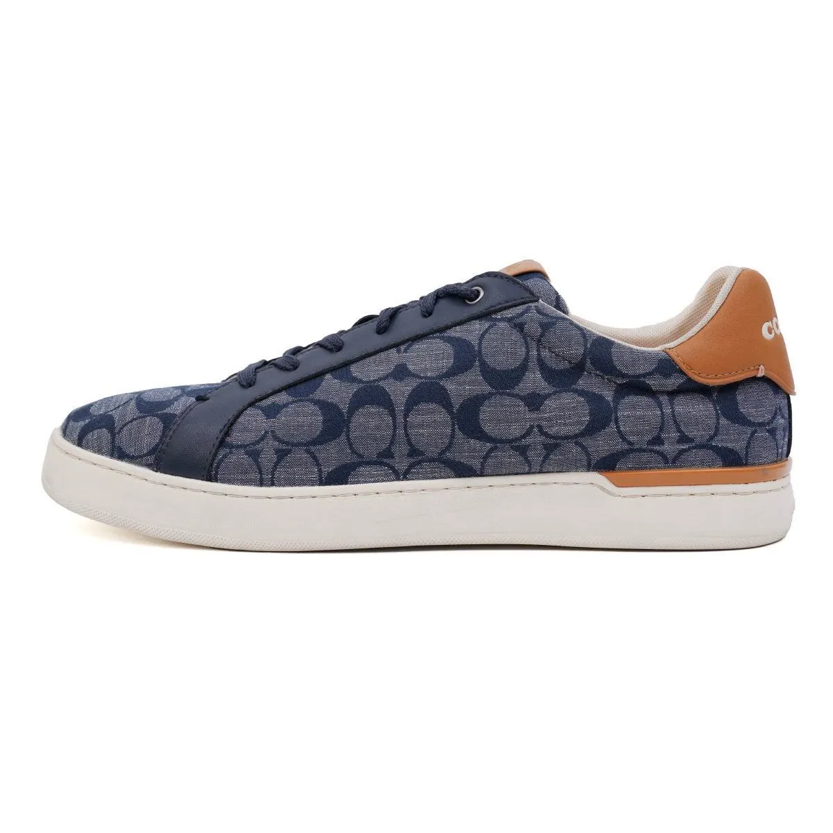 Coach Signature Line Low-Top Sneakers Fabric Blue Colour For Men