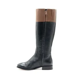 Cole Haan Equestrian Riding High Boots Leather Black Colour For Women