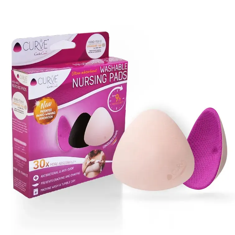 Curve Essential 2 Washable Nursing Pads Day (Fuchsia)