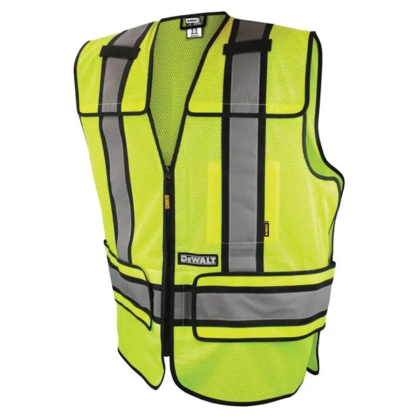 DeWALT DSV421-S/L Adjustable Safety Vest, L/S, Polyester, Green, Zip-N-Rip Closure