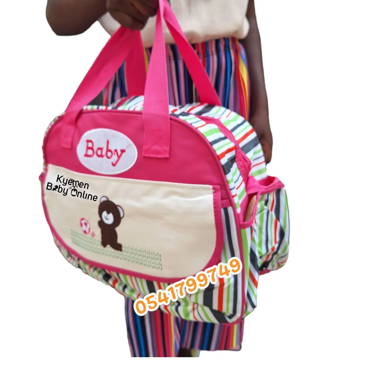 Diaper Bag (Baby With Bear) Pink