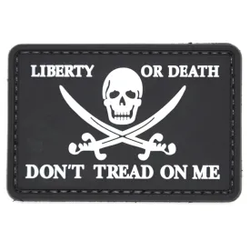 Don't Tread On Me Liberty or Death Skull Patch Black