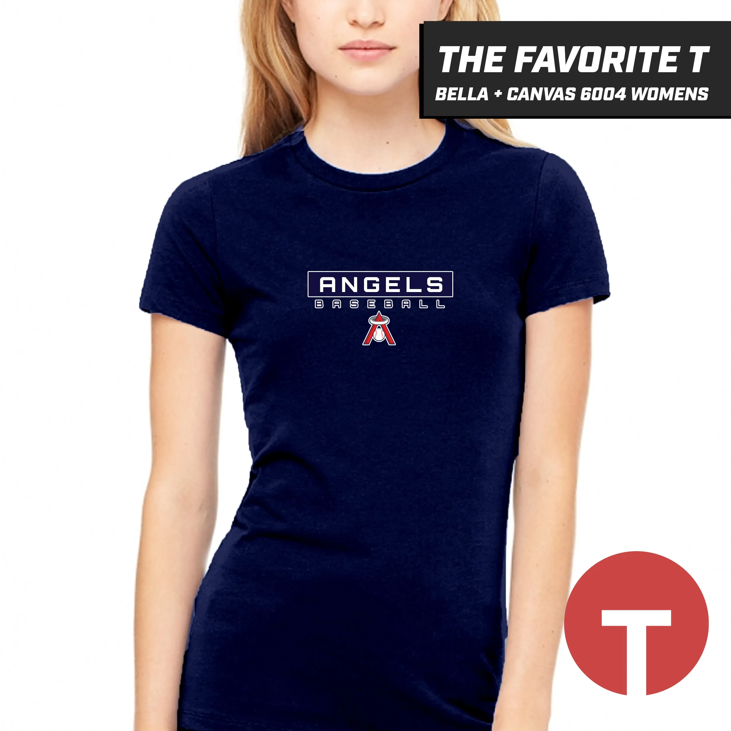 East Cobb Angels - LOGO 3 - Bella Canvas 6004 Womens "Favorite T"