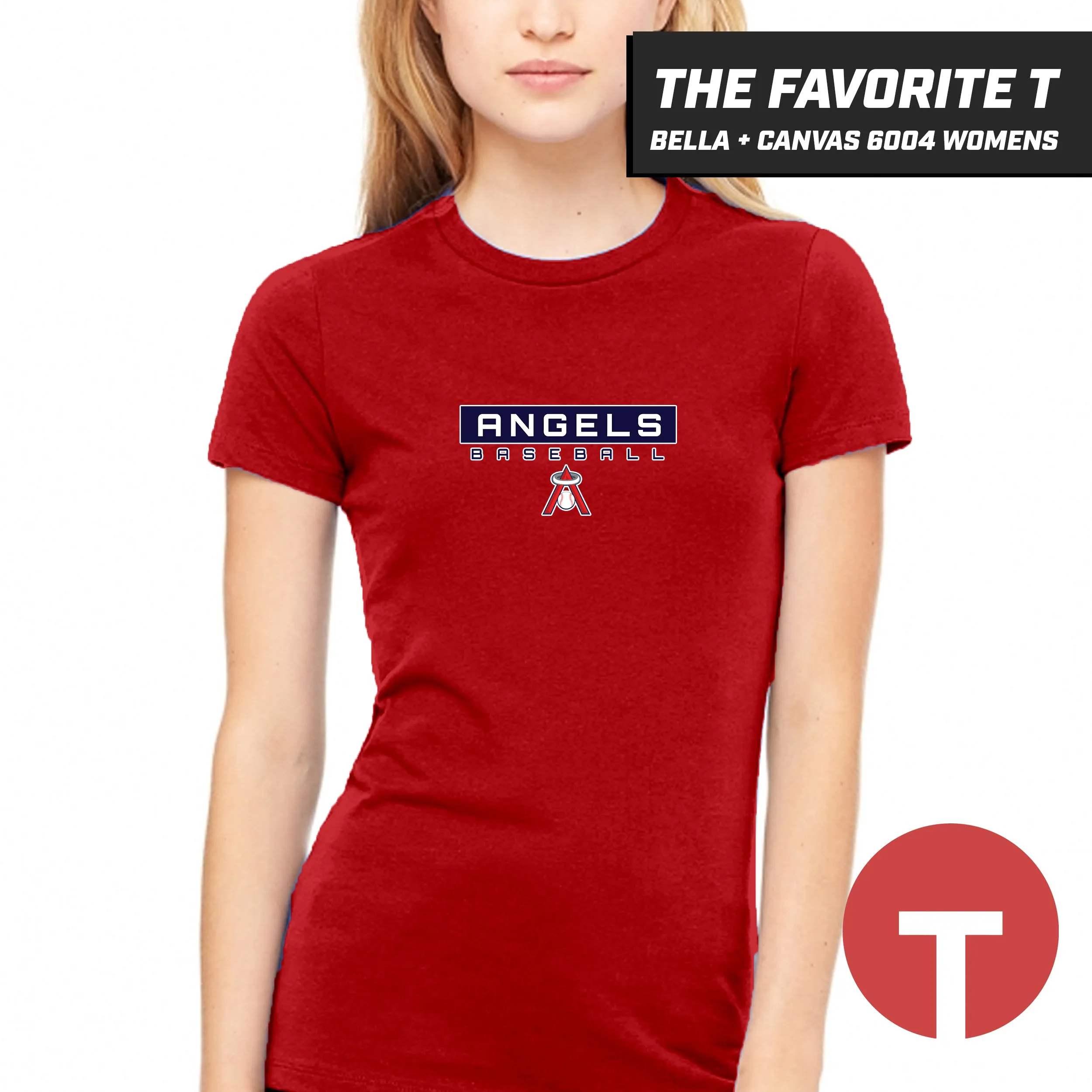 East Cobb Angels - LOGO 3 - Bella Canvas 6004 Womens "Favorite T"