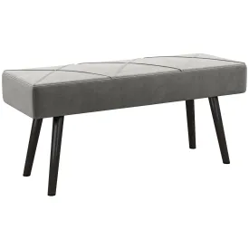 End of Bed Bench with X-Shape Design and Steel Legs, Upholstered Hallway Bench for Bedroom, Grey