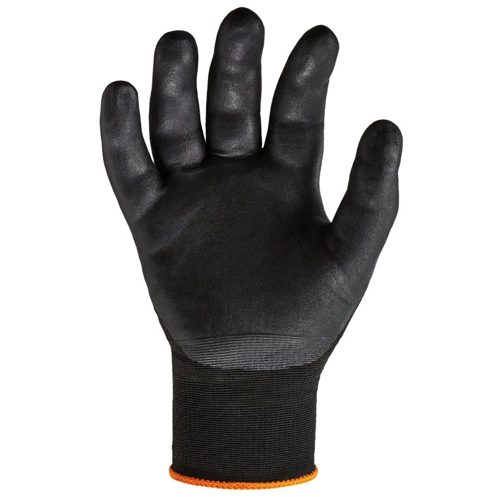 Ergodyne 17851 #7001 144-pair XS Black Nitrile Coated Gloves