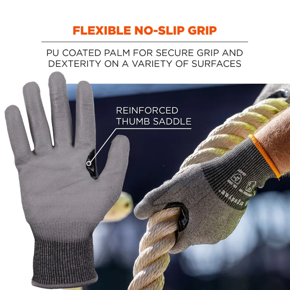 Ergodyne 18066 #7071 12-pair 2XL Gray ANSI A7 PU Coated CR Gloves