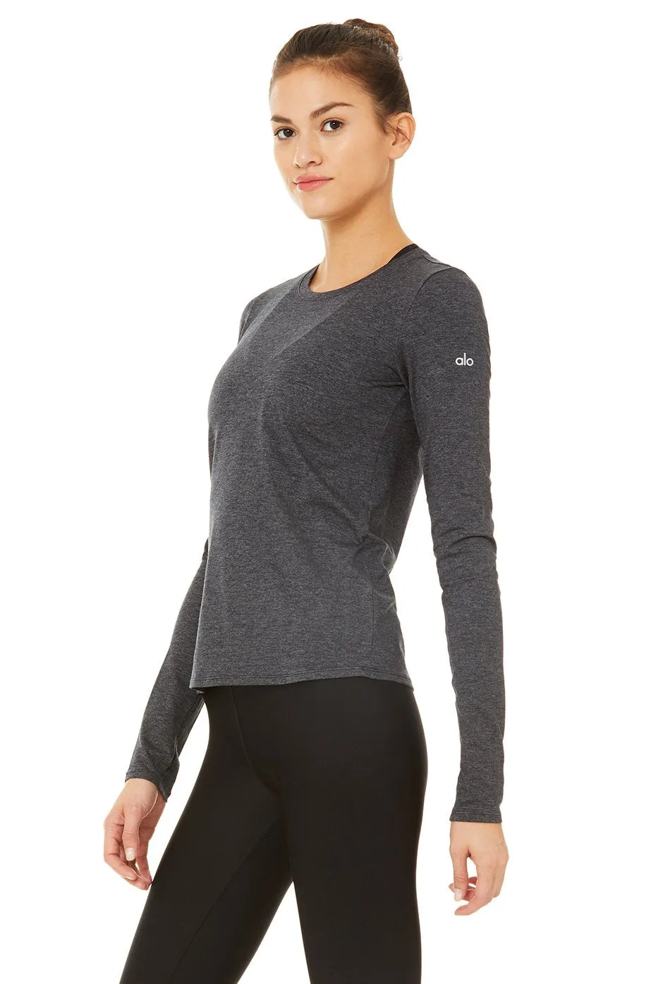 Finesse Long Sleeve Top - Dark Heather Grey