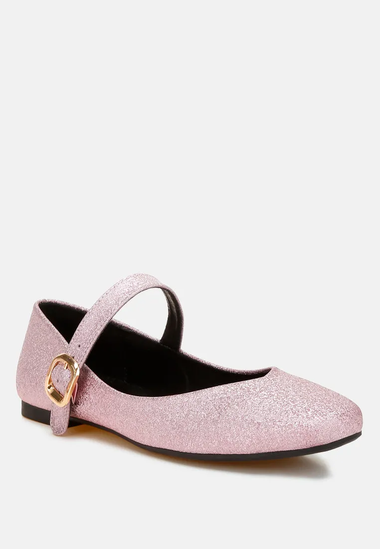 Herma Glitter Pin Buckle Ballerinas