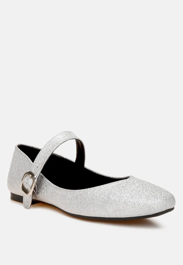 Herma Glitter Pin Buckle Ballerinas