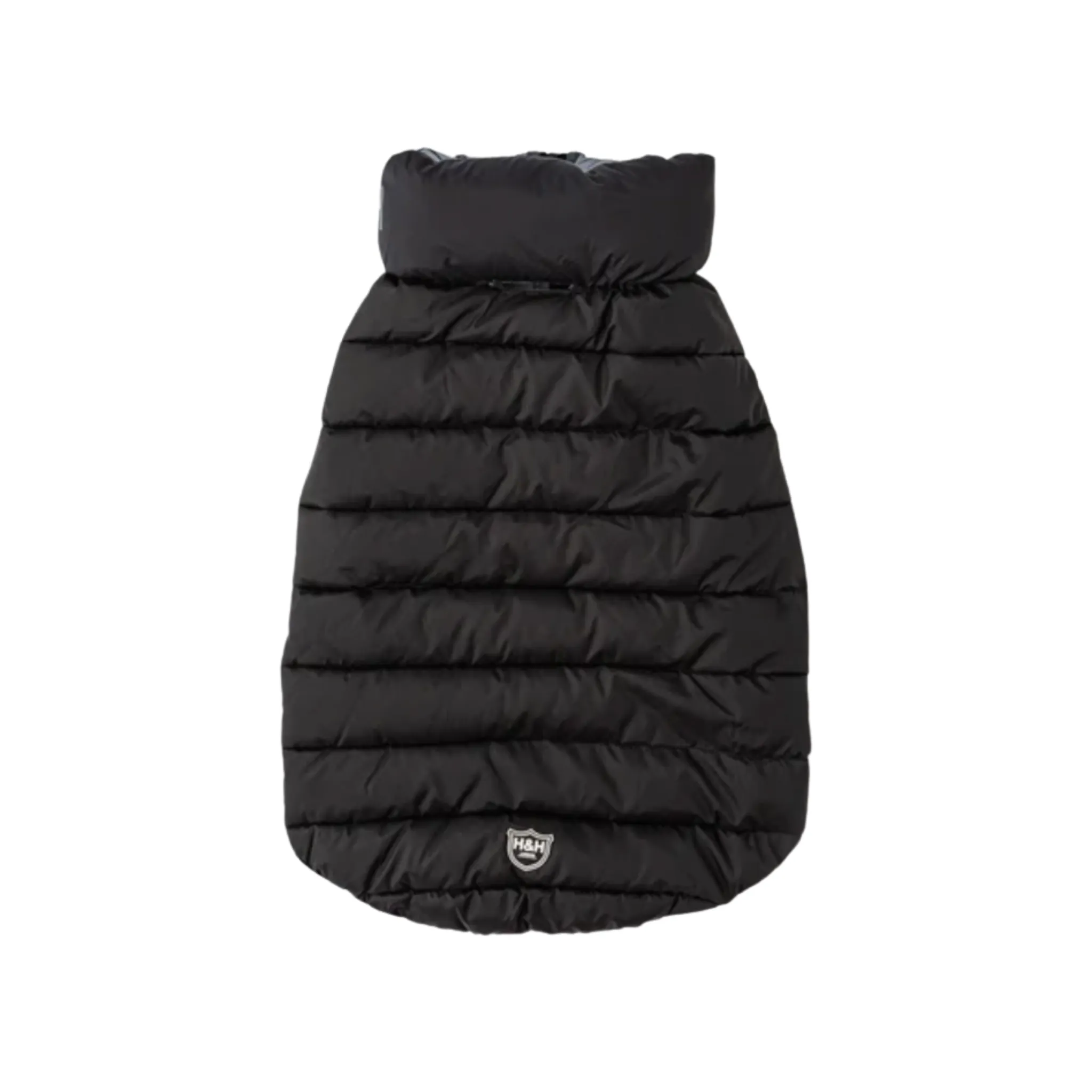 Hugo & Hudson Dog Puffer Jacket Reversible Black & Grey