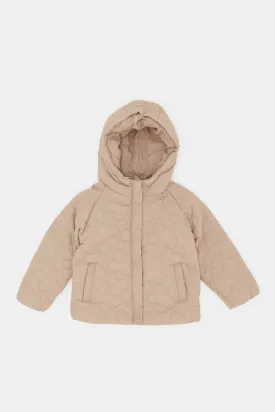 Infant Girls Beige Quilted Jacket