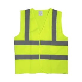 Karat High Visibility Reflective Safety Vest with Velcro Fastening (Yellow), Large - 1 pc