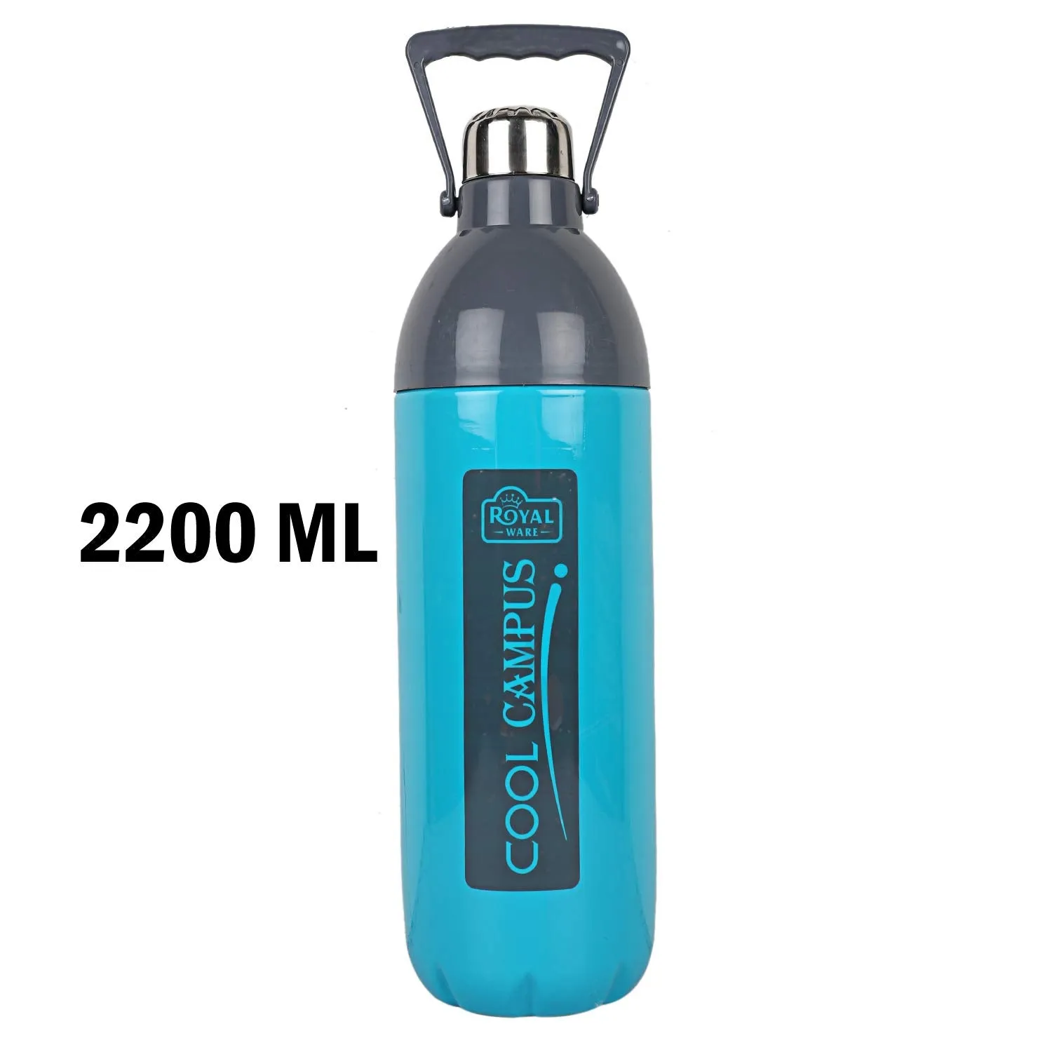 Kuber Industries Plastic Insulated Water Bottle with Handle 2200 ML (Blue)