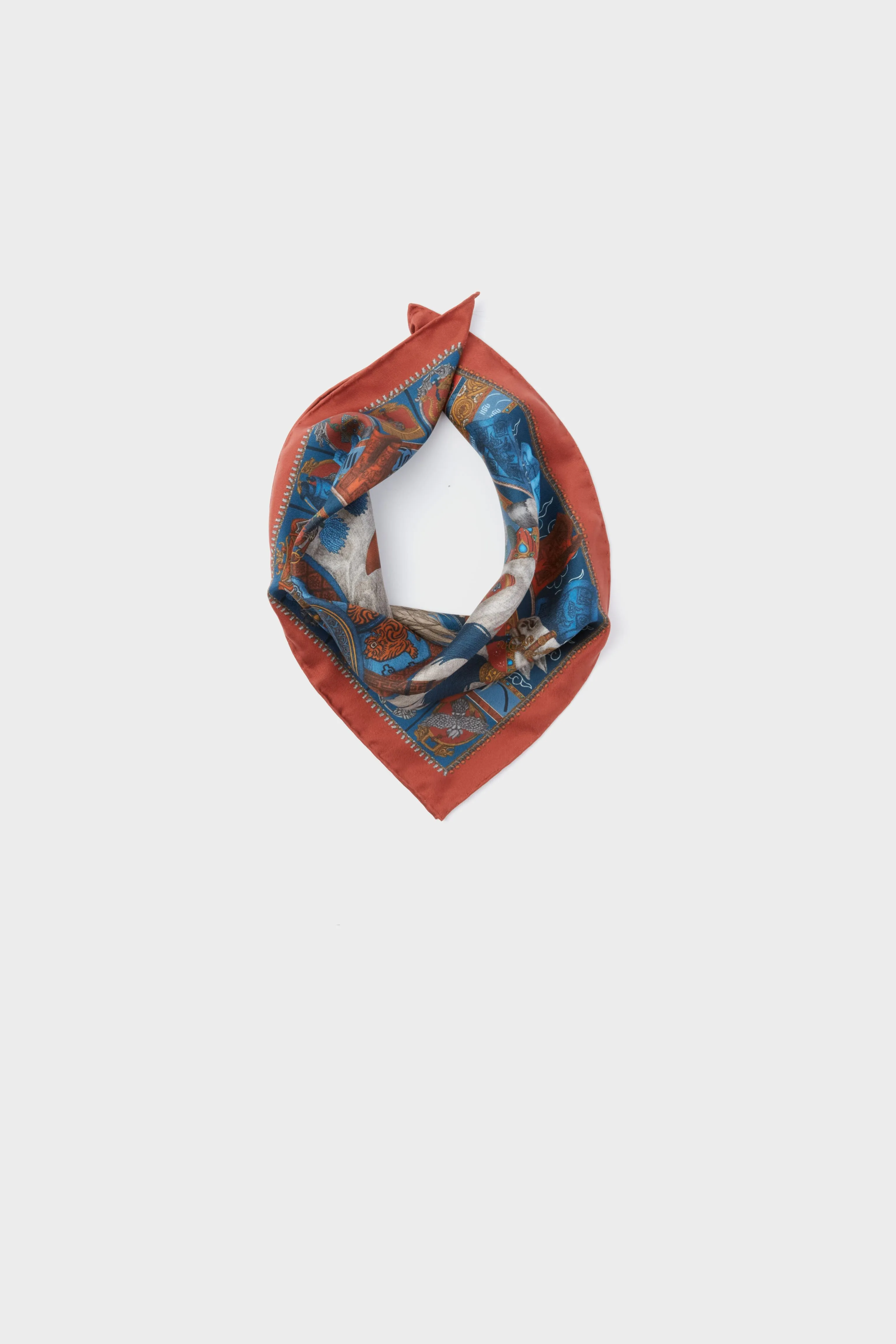 Madder Sky The Wind Horse Small Silk Scarf